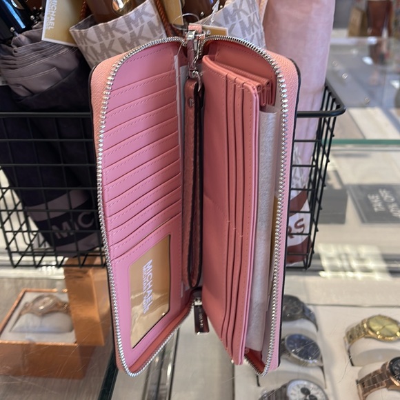 Michael Kors Large Jet Set Travel Continental Wristlet Phone Holder Case Wallet - Picture 8 of 16